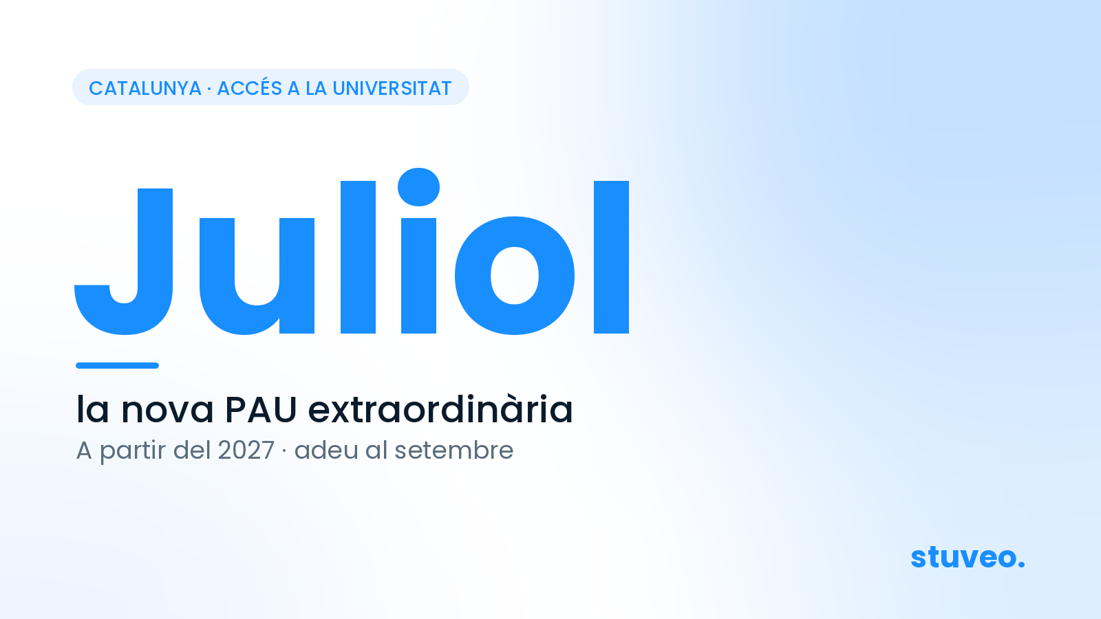 La PAU extraordinària de Catalunya passa al juliol el 2027